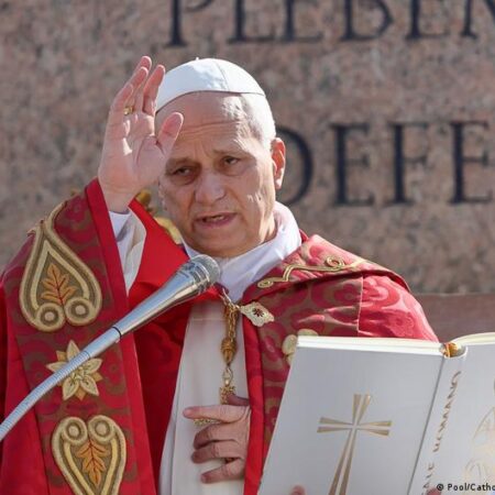 Pope Leo condemns using God to justify war in Palm Sunday mass