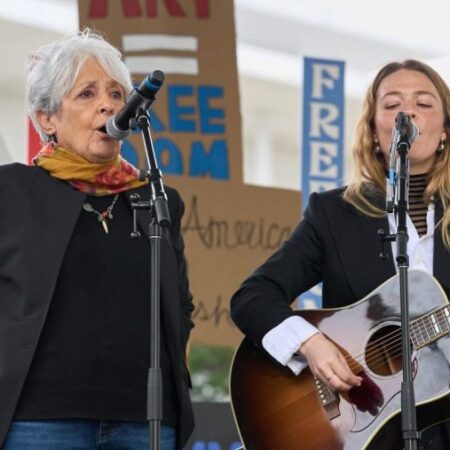 Artists, celebrities protest outside Kennedy Center against Trump takeover