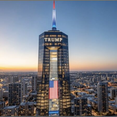 Donald Trump Shares Rendering Of His Presidential Library Plans: A Miami Skyscraper, Air Force One And A Giant Gold Statue Of Himself