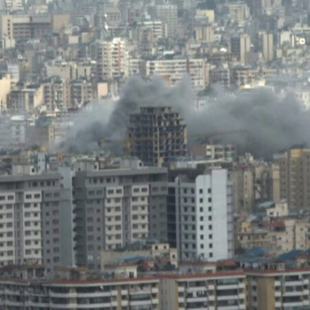 Smoke rise from Beirut suburbs following Israeli attack