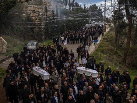 Lebanese Mourn Couple Killed in Israeli Strike, Exposing Rift Over Hezbollah