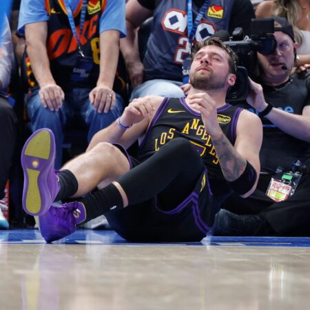 Lakers handed one of heaviest defeats by Thunder and hit by Doncic injury