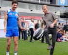 ‘Meeting of two worlds’ as Prince Harry joins Wiggles and Australian football stars to put men’s mental health in spotlight