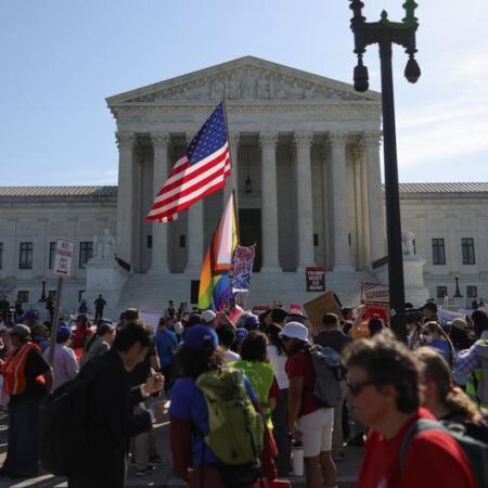 US Supreme Court debates citizenship, with rare Trump visit