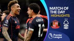 Forest stun Sunderland to boost survival hopes