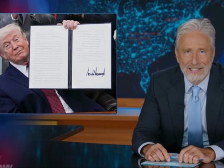 Jon Stewart Jokes That Donald Trump Is on Psychedelics After ‘Weird as S—‘ Bill Signing: ‘Have You Ever Really Looked at Your Signature, on Weed?’