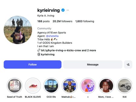 Kyrie Irving changes Instagram photo to show solidarity with Palestine