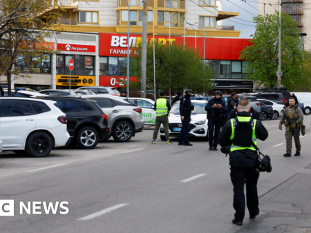 At least five killed in Kyiv as gunman opens fire and takes hostages