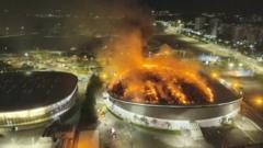 Watch: Fire damages roof of Rio’s Olympic velodrome