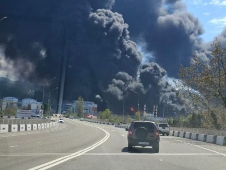 Ukrainian drone attack hits Russia’s Tuapse port