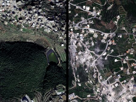 Satellite images show scale of Israeli destruction of south Lebanon towns