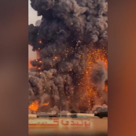 Smoke and embers seen over Iran’s Isfahan after strike