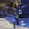 Korir wins Boston Marathon again in record time