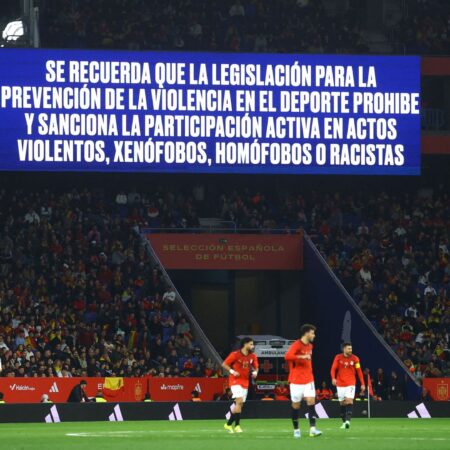 Racist chants at Spain-Egypt friendly ‘shame us as a society’, say officials