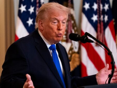 Watch live: Trump briefs press ahead of deadline on Iran