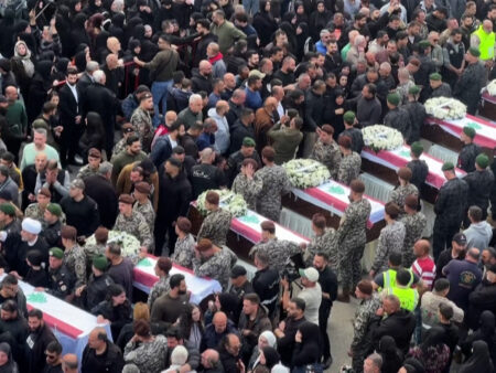Lebanon mourns security forces killed in Israeli strike