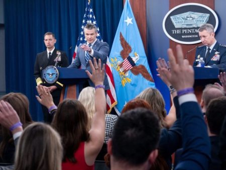 Watch live: Hegseth, Caine brief on Iran as Strait of Hormuz tensions bubble over