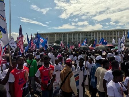 DRC protest in support of US sanctions against former president