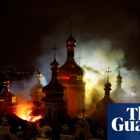 Kyiv monastery set on fire in night of Russian attacks across Ukraine