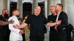 Topuria shoves Gaethje in front of Lincoln Memorial before UFC Freedom