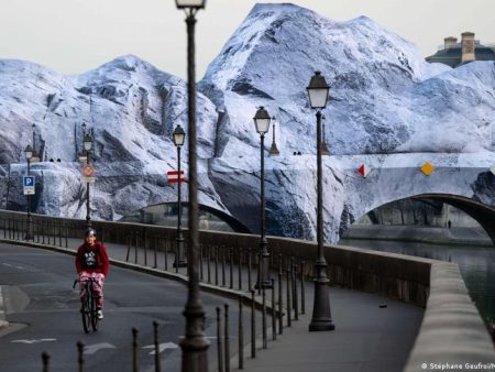 Artist JR’s wrapped bridge in nod to Christo opens in Paris