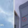 Debris falls after plane hits Beijing’s tallest building