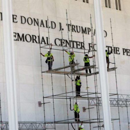 Trump name removed from Kennedy Center, photos show
