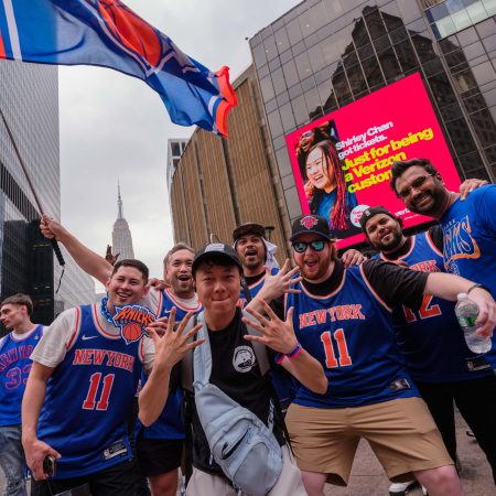 Knicks Fans Think Trump Cursed the Team. So They Burned Sage and Protested the Barricades Outside MSG