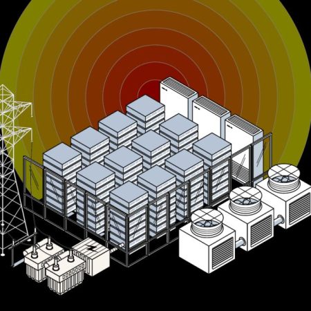 How much heat does an AI data centre produce, and where are they located?