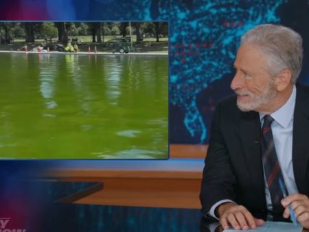 Jon Stewart Dives Into Reflecting Pool Algae Infestation: ‘Did They Replace the Water With Mountain Dew?’