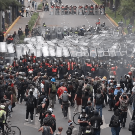 Protesters clash with police during World Cup opening match