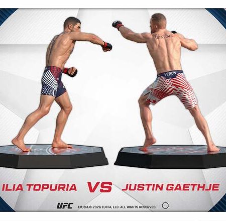 Collect the Main Event: Ilia Topuria & Justin Gaethje 2-Pack McFarlane Figure Set