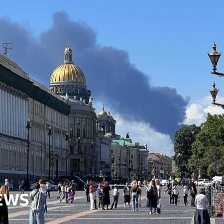 Steve Rosenberg: Lasting image of Russia’s economic forum is plume of smoke over St Petersburg