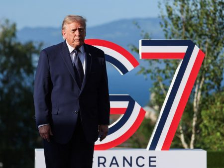 Trump touts Iran deal and Ukraine ambition as he arrives at G7