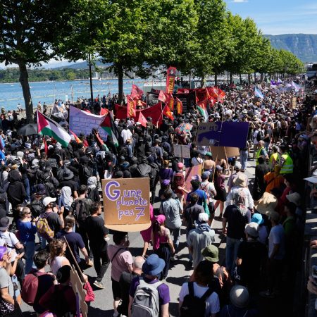 Thousands protest as Trump, other world leaders set to meet for G7 summit