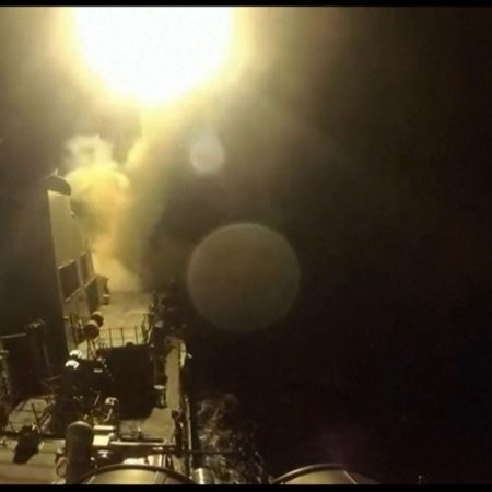 US releases video of warship firing missiles in strikes on Iran