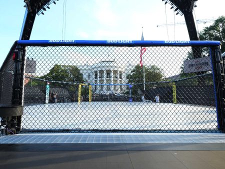 White House shows off cage match arena as corruption lawsuit looms