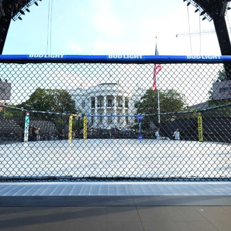 White House shows off cage match arena as corruption lawsuit looms