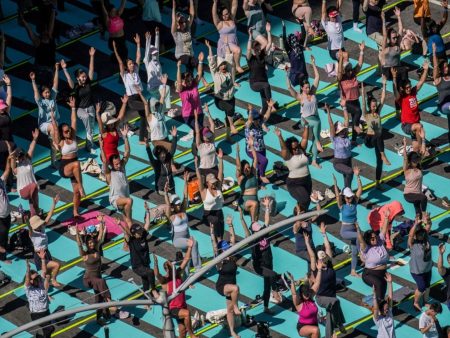 New York City welcomes the summer solstice with Times Square yoga