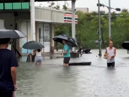 Tropical Storm Mekkhala leaves Taiwan underwater