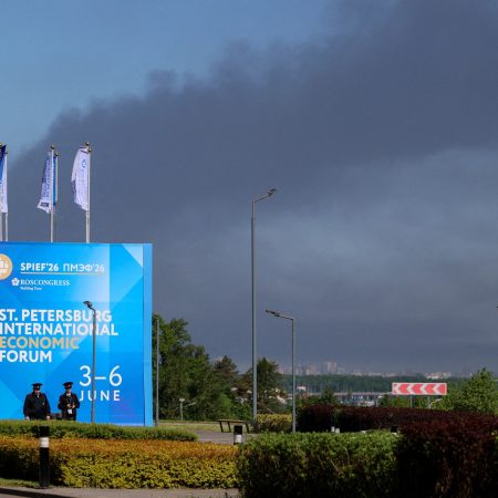 Russia says hundreds of Ukrainian drones downed as economic forum ends